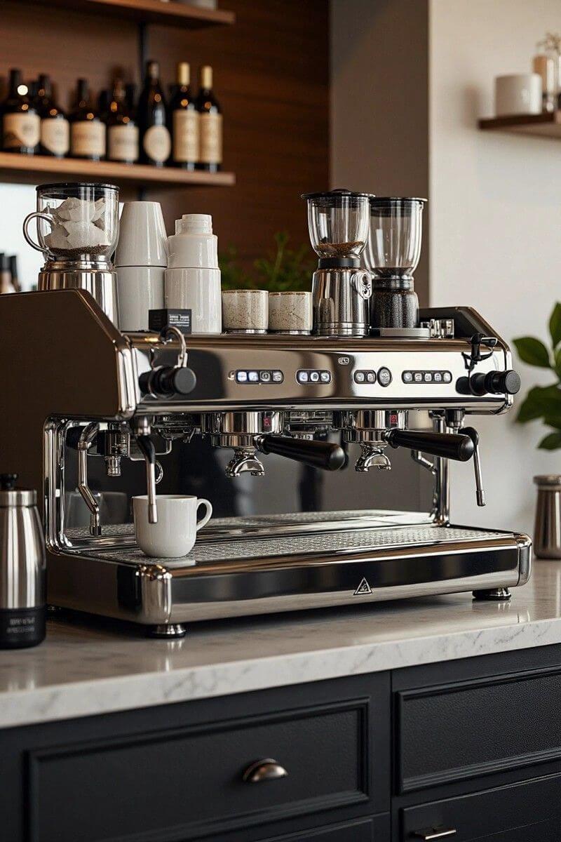 Commercial coffee machine in a Cape Town café
